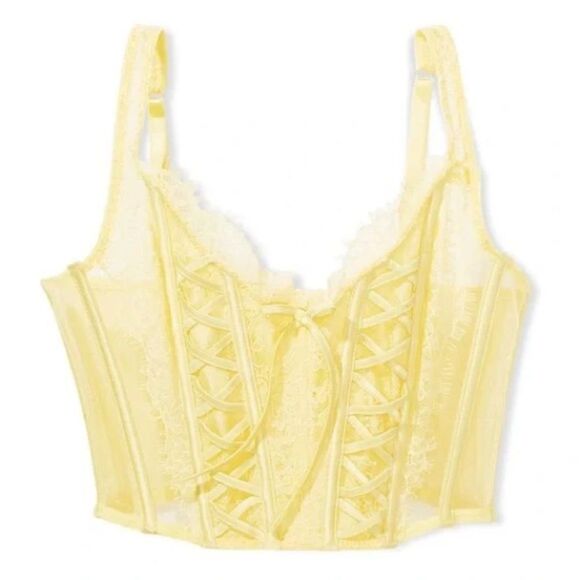 Victoria’s Secret DREAM ANGELS Unlined Lace-Up Corset Top in the Size Large - Picture 4 of 7